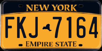 NY license plate FKJ7164