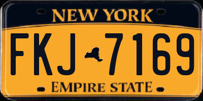 NY license plate FKJ7169