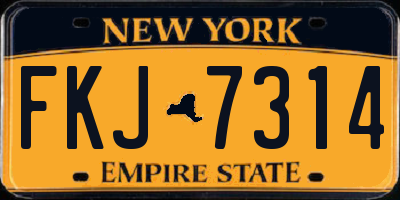 NY license plate FKJ7314
