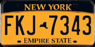 NY license plate FKJ7343