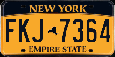 NY license plate FKJ7364
