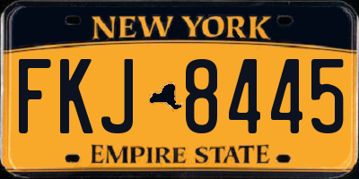 NY license plate FKJ8445