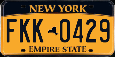 NY license plate FKK0429