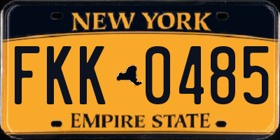 NY license plate FKK0485