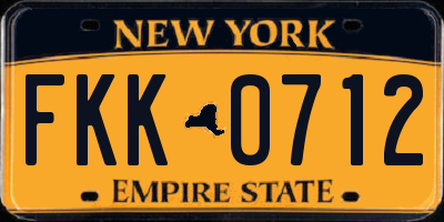NY license plate FKK0712