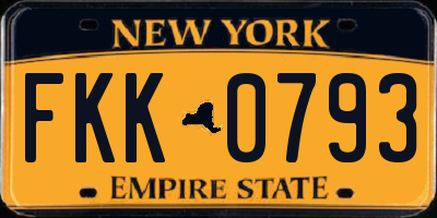 NY license plate FKK0793