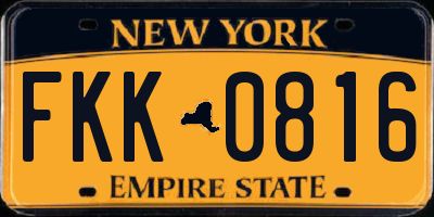 NY license plate FKK0816