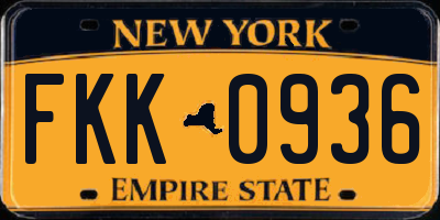 NY license plate FKK0936