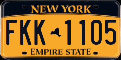 NY license plate FKK1105