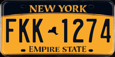NY license plate FKK1274