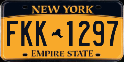 NY license plate FKK1297