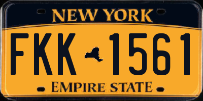 NY license plate FKK1561