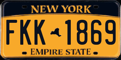 NY license plate FKK1869