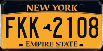 NY license plate FKK2108