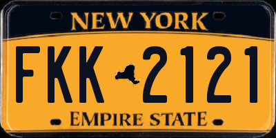 NY license plate FKK2121