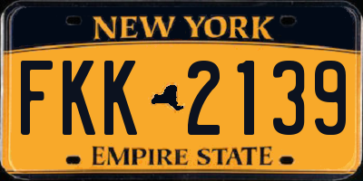 NY license plate FKK2139