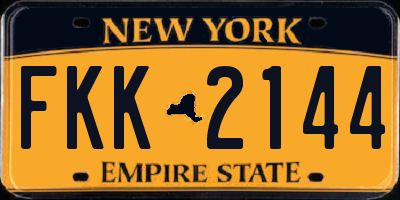 NY license plate FKK2144