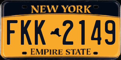 NY license plate FKK2149