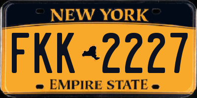 NY license plate FKK2227
