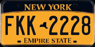 NY license plate FKK2228