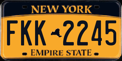 NY license plate FKK2245