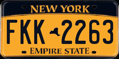 NY license plate FKK2263