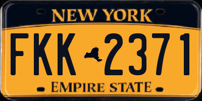 NY license plate FKK2371