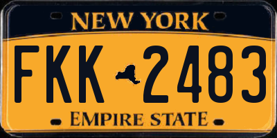 NY license plate FKK2483