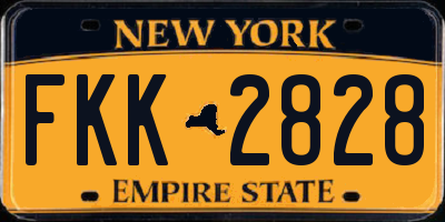 NY license plate FKK2828