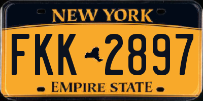 NY license plate FKK2897