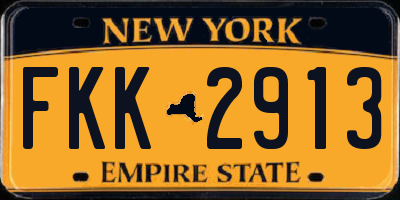 NY license plate FKK2913
