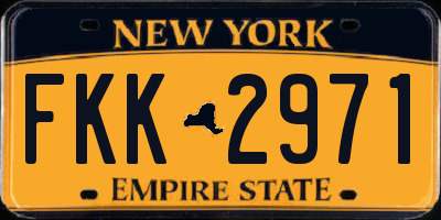 NY license plate FKK2971