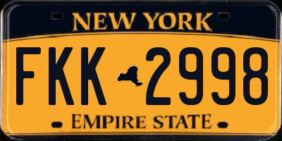 NY license plate FKK2998