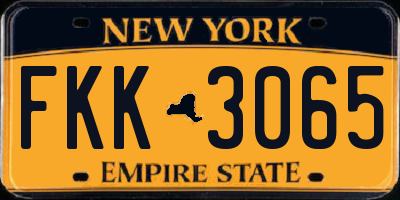 NY license plate FKK3065