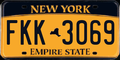 NY license plate FKK3069
