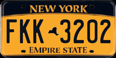 NY license plate FKK3202