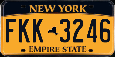NY license plate FKK3246