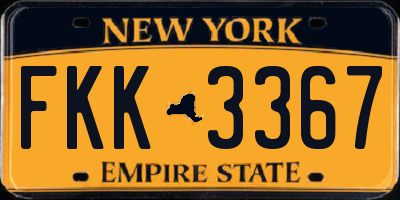 NY license plate FKK3367