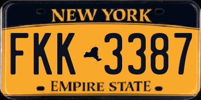 NY license plate FKK3387