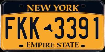 NY license plate FKK3391
