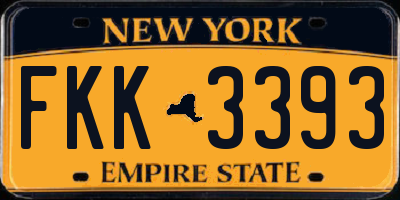 NY license plate FKK3393