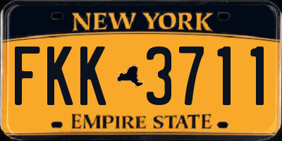 NY license plate FKK3711