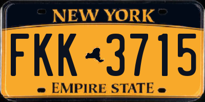 NY license plate FKK3715