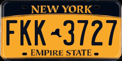 NY license plate FKK3727