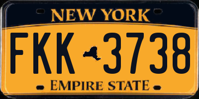 NY license plate FKK3738