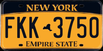 NY license plate FKK3750