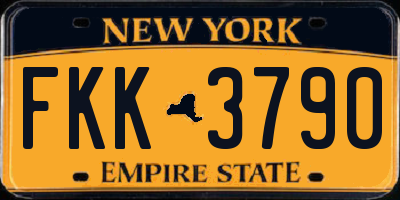 NY license plate FKK3790