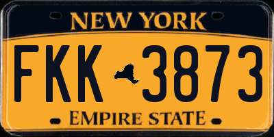 NY license plate FKK3873