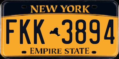NY license plate FKK3894
