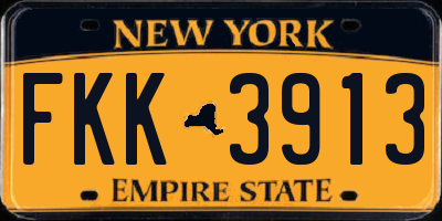 NY license plate FKK3913